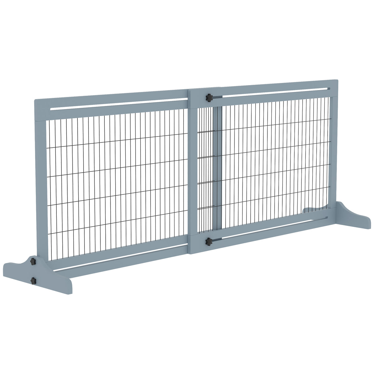 Barrière de sécurité pour chien extensible longueur réglable 104-180 x 36 x 69 cm pin bleu gris-0