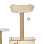 Arbre à chat tour de jeux pour chat, platesformes, niche, lit, hamac, échelle et griffoirs en jute 60x40x130cm jaune-8