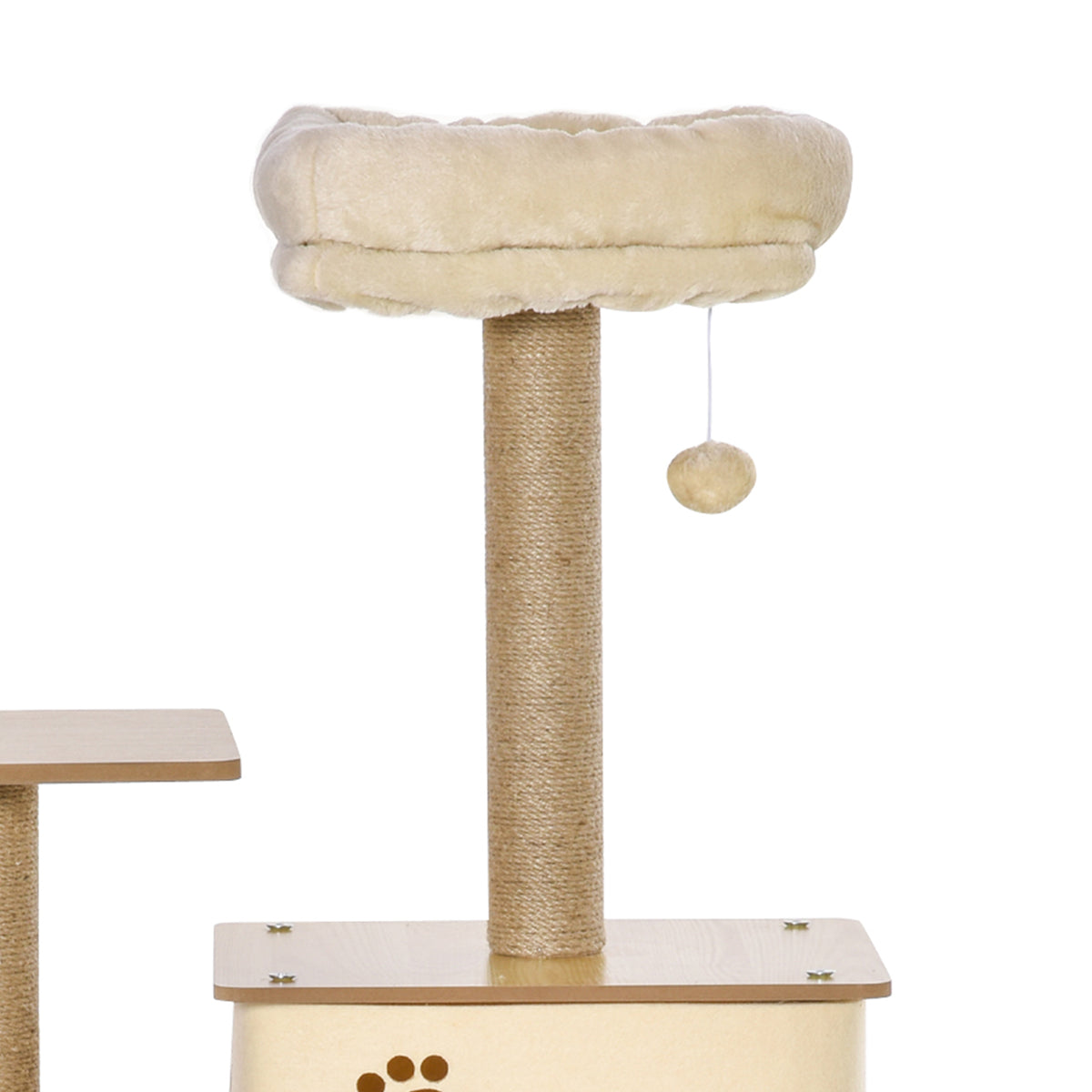 Arbre à chat tour de jeux pour chat, platesformes, niche, lit, hamac, échelle et griffoirs en jute 60x40x130cm jaune-8