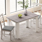 Table à manger table de cuisine moderne avec grand plateau 4-6 personnes en panneau de particules 120x69x75cm gris-1