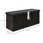 Boîte de rangement - boîte à outils en aluminium - alu. verrouillage clé - dim. 50L x 15,5l x 20,5H cm-2