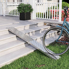Rampe de chargement pliable 230 kg, rampe d'accès motos en acier galvanisé sangles de sécurité, 190 x 22 x 8 cm, argent-9