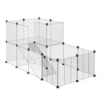 Enclos pour petits animaux design DIY cage modulable pour cochon d'Inde lapin chinchillas petits animaux domestiques 27 panneaux noir-0
