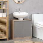 Meuble salle de bain sous Lavabo - meuble sous-vasque - placard 2 portes avec étagère - 60L x 30l x 59,8H cm-9