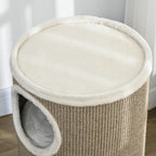 Tonneau à Gratter pour Chat, Tour à Griffer en Sisal à 3 Niveaux Recouvert de Peluche, Ø 38 x 70 cm, Marron-8