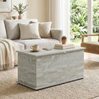 Coffre de Rangement, Banc de Rangement avec Couvercle Rabattable et Charnières de Sécurité, 80 x 40 x 45 cm, Gris-6