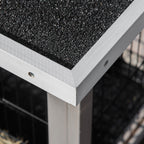 Clapier en bois pour lapin avec toit en asphalte mangeoire plateau amovible et 2 portes 91 x 46 x 71 cm gris-7