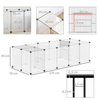 Lot de 2 enclos parc modulable pour petits animaux 40 panneaux pour lapin hamster chiot cochon 175 x 70 x 45 cm blanc-2
