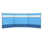 Paravent brise-vent de camping portable pliable avec sac de transport et poteaux en acier dim. 440 cm x 140 cm bleu-0