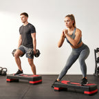Stepper fitness aérobic hauteur réglable surface antidérapante 80 x 31 x 20 cm noir rouge-8