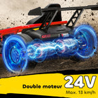 Voiture électrique GoKart kart électrique pour enfants 2 x 24 V moteurs mode dérive à 13 km/h 119 x 77 x 54 cm rouge-4