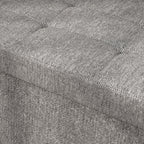 Banc de rangement pouf de rangement pliable bout de lit repose-pieds avec couvercle 76L x 38l x 38H cm gris clair-8