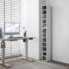 Rangements pour CD et DVD avec 12 compartiments, capacité max. 204 CD, 21 x 20 x 175 cm, blanc-6