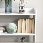 Bibliothèque étagère Meuble de Rangement dim. 90L x 24l x 91H cm 4 Niveaux 3 Panneaux arrières Panneaux de Particules Blanc-7