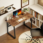 Bureau d'Ordinateur 120 cm, Bureau Simple, Pieds Réglables, pour Petit Espace, Travail à Domicile, Étude, Brun Rustique-9