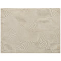 Tapis salon 230 x 160 cm, tapis à poils épais géométrique, moelleux et antidérapant, crème-0