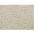 Tapis salon 230 x 160 cm, tapis à poils épais géométrique, moelleux et antidérapant, crème-0