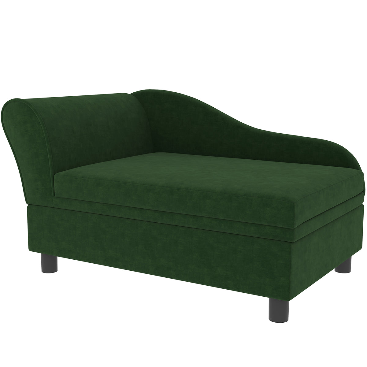 Canapé chien chat sur pied avec coffre de rangement style moderne coussin d'assise amovible 76 x 45 x 43 cm vert-0