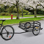 Remorque vélo remorque de transport pour vélo 70L 139L x 71,5l x 49H cm barre d'attelage universelle acier noir-1