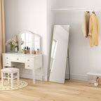 Grand miroir pleine longueur rectangulaire, 50 x 160 cm, miroir sur pied, mural ou pocé contre mur, doré-9