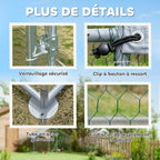Poulailler, grand poulailler en métal avec couverture imperméable et anti-UV, cage pour 5-8 poules, 3 x 1,7 x 1,9m-5