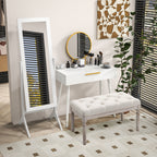 Miroir en Pied Grand Miroir de Sol Inclinaison réglable pour Dressing Chambre dim. 47L x 46l x 148H cm en blanc-8