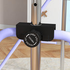 Barre de gymnastique pour enfants, barre horizontale pliable à hauteur réglable avec anneaux de gymnastique, violet-7