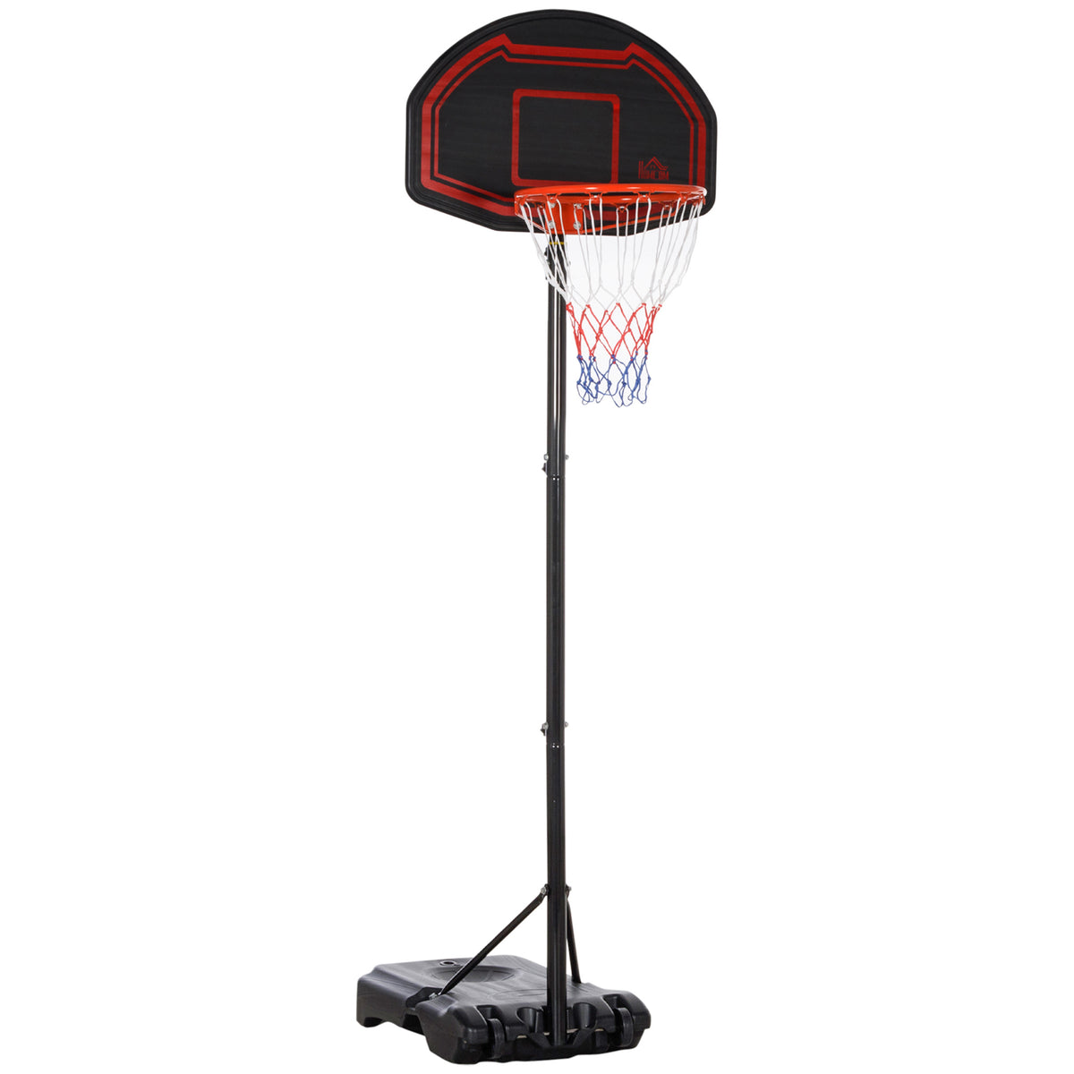 Panier de basket extérieur avec poteau panneau, base de lestage sur roulettes hauteur réglable 2,1-2,6 m (panier)-0