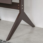 Miroir en Pied Grand Miroir de Sol Inclinaison réglable pour Dressing Chambre dim. 47L x 46l x 148H cm en café-8