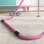 Barre fixe de gymnastique pour enfants pliante hauteur réglable de 88 à 128 cm rose-7