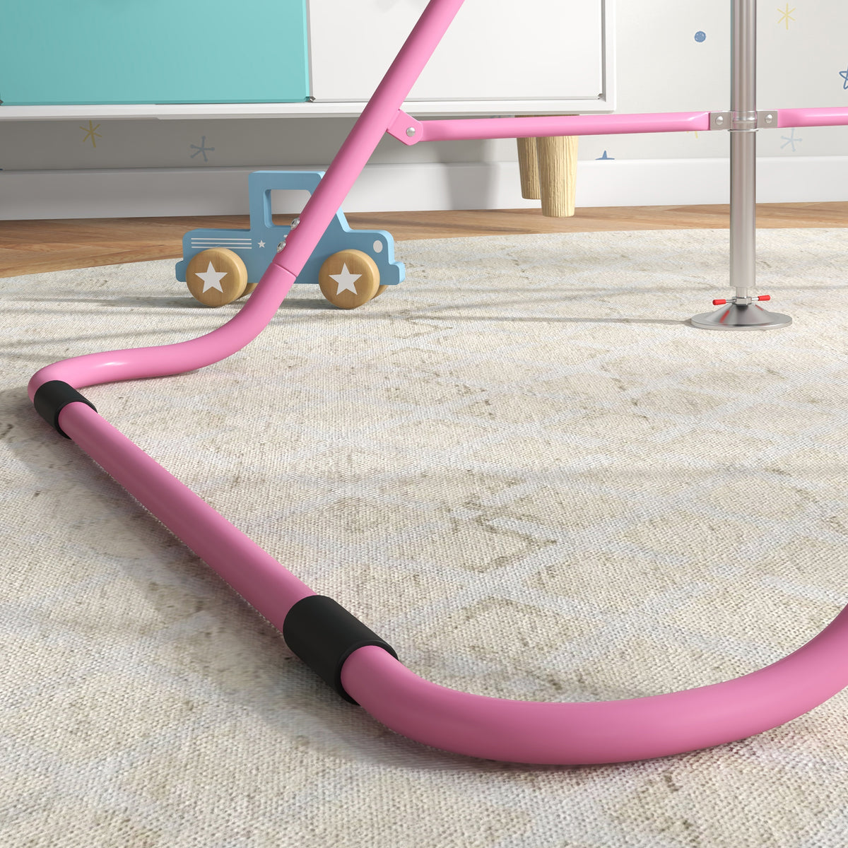 Barre fixe de gymnastique pour enfants pliante hauteur réglable de 88 à 128 cm rose-7