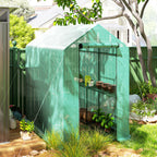 Serre de jardin PE étagère 2 niveaux, serre de balcon, bâche renforcée 140 g/m², châssis en acier, 186x120x190cm, vert-7