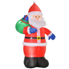 Père Noël Gonflable LED 2,4H m avec hotte Polyester imperméable Rouge-0