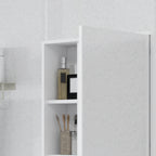 Armoire murale salle de bain avec miroir, meuble salle de bain, 5 compartiments et étagère réglable, 60x15x76cm, blanc-7