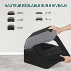 Aerobic Stepper, Marche d'Exercice, 5 Hauteurs Réglables de 10/15/20/25/30 cm, Charge 150 kg, Gris-3