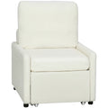 Fauteuil convertible 1 place, fauteuil-lit avec rangement caché, assise large et rembourrée, 72 x 85,5 x 91 cm, crème-0