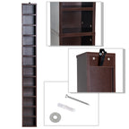 Rangements pour CD et DVD, étagère colonne de rangement, meuble de rangement avec 12 compartiments, capacité max. 204 CD, 21 x 20 x 175 cm, marron-6