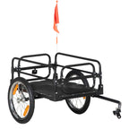 Remorque pliable pour vélo en acier roues 16 pouces charge max. 40 kg avec barre d'attelage universelle-0