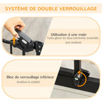 Barrière de sécurité animaux de 104,1H cm avec porte fermeture automatique système de double verrouillage noir-3