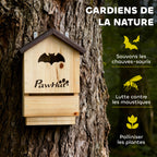Lot de 3 Nichoirs Chauve Souris en Bois abri à chauves-souris 23 x 9,5 x 36,5 cm effet bois naturel-5