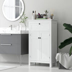 Meuble de salle de bain avec tiroir et étagères réglables, armoire de rangement sur pied, hauteur 102,5 cm, blanc-9