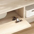 Meuble TV suspendu, meuble télé pour téléviseur jusqu'à 60 pouces, tiroir rabattable 2 étagères 140x24x16cm bois naturel-6