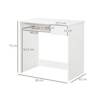 Bureau d'Ordinateur, 80 x 45 x 75 cm, Bureau avec Rangement, Plateau pour Clavier et Tiroir, Blanc-2