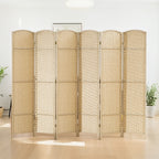 Paravent interieur en bois 6 panneaux 240 x 170 cm séparateur de pièce pliable pour salon, chambre à coucher, naturel-7