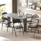 Lot de 6 chaises pliantes chaises de salle à manger portables cadre en acier 45 x 46 x 78 cm noir-7