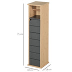 Support Papier Toilette - Porte-Papier Toilette - 2 Niveaux MDF Gris Bambou-2