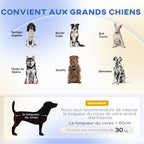 Canapé pour chien grand lit surélevé pour chien coussin lavable cadre en bois tissu polyester 98 x 67 x 25 cm bleu-3