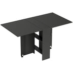 Table pliante de cuisine salle à manger amovible sur roulettes 75 x 140 x 74 cm coloris noir-0
