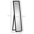 Miroir sur Pied et Mural Rectangulaire, Miroir de Sol Pleine Longueur pour Dressing, Chambre, Salon, 37 x 37 x 154 cm, Noir-2