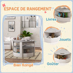 Table Enfant avec 4 Chaises 5 Pièces avec Rangement, Cadeau pour Fille Garçon 3-8 Ans, Ø 78 x 49 cm, Gris-5